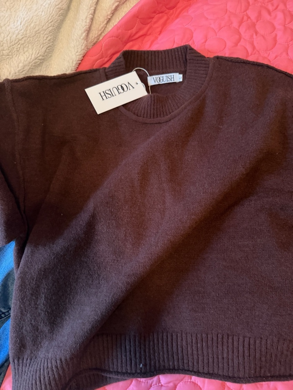Voguish Women's Crewneck Sweater — Dark Brown